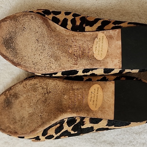 Kate Spade Women's Calf Hair Leopard Print Loafers Size 7 Preowned - Picture 10 of 15